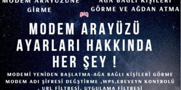 Modem Arayüzüne Nasıl Girilir?192.168.1.1 Giriş