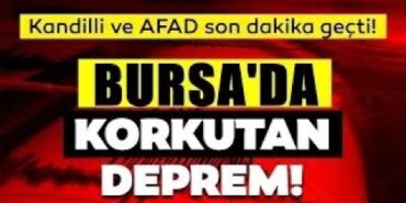 Son dakika haberi: Bursa'da 4.3 büyüklüğünde deprem