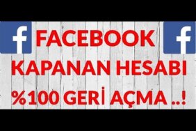 Facebook Kapanan Hesabı Geri Açma 2020