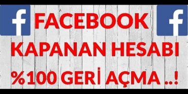 Facebook Kapanan Hesabı Geri Açma 2020
