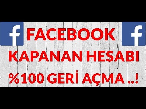 Facebook Kapanan Hesabı Geri Açma 2020