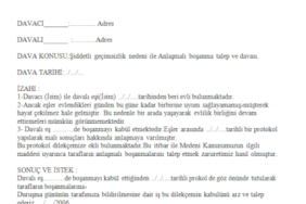 Anlaşmalı Boşanma Dilekçe Örneği Boşanma Dava Dilekçesi Örneği