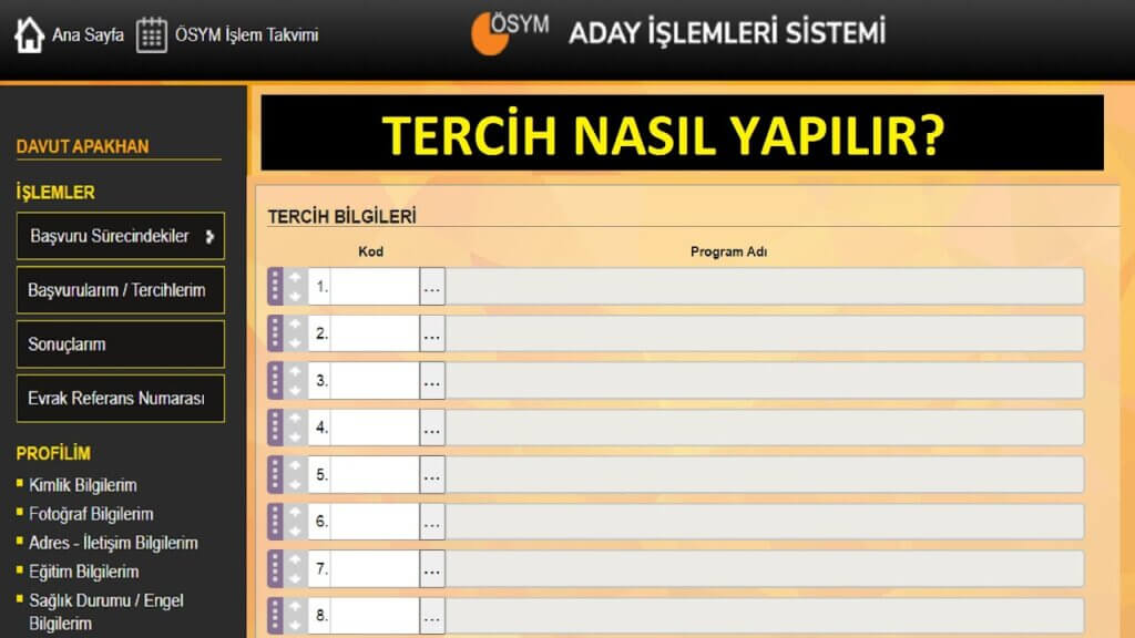 YKS TERCİHLERİ Başladı YKS TERCİHLERİ nasıl ve nereden yapılır